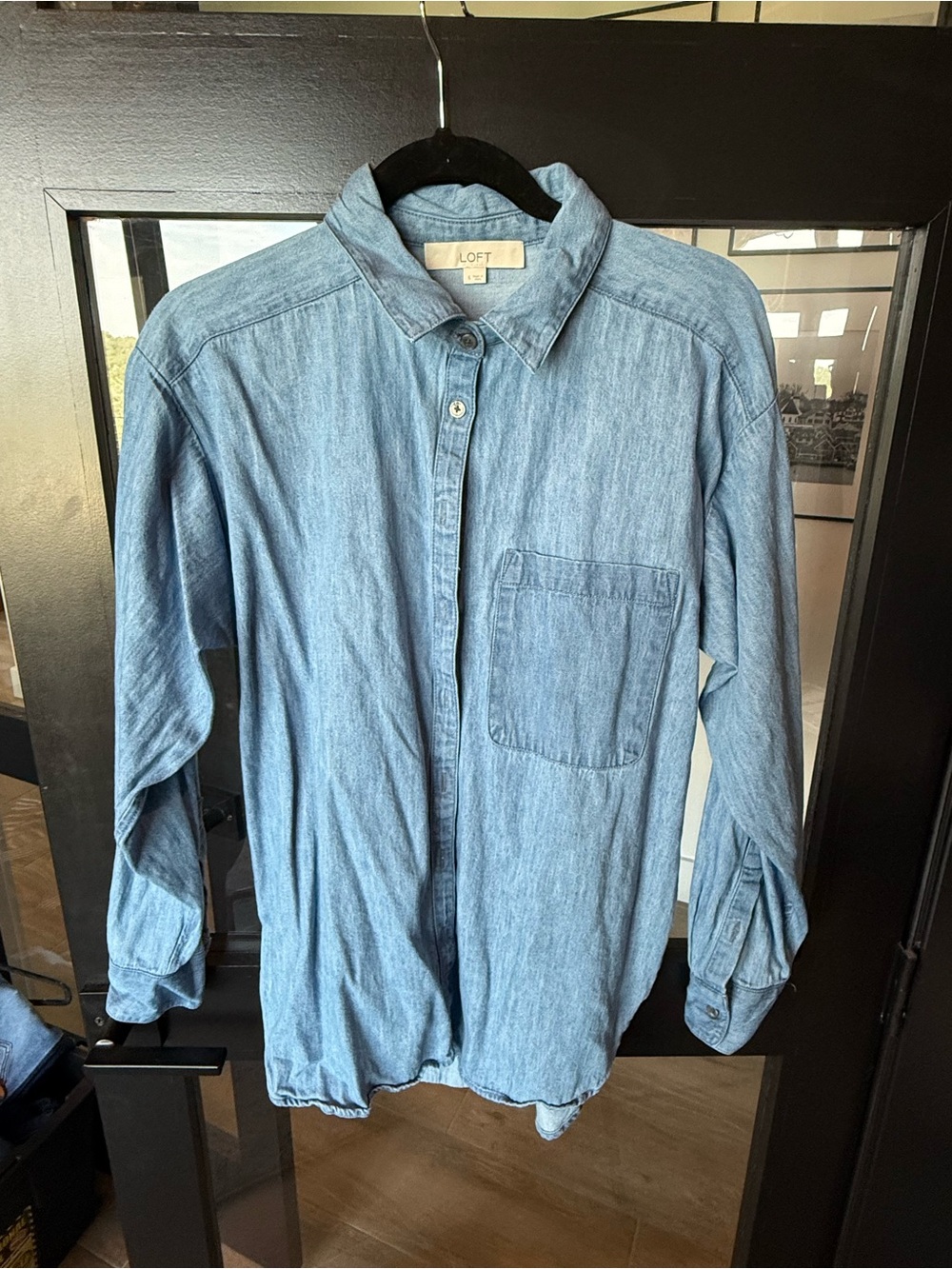 LOFT Light Blue Denim Button-Down Shirt